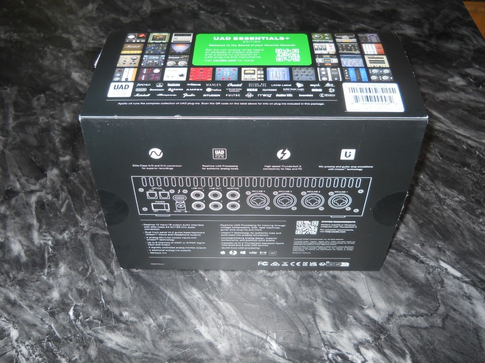 Universal Audio Apollo X 4 Gen 2 Essentials+Thunderbolt Audio Interface UAD DSP