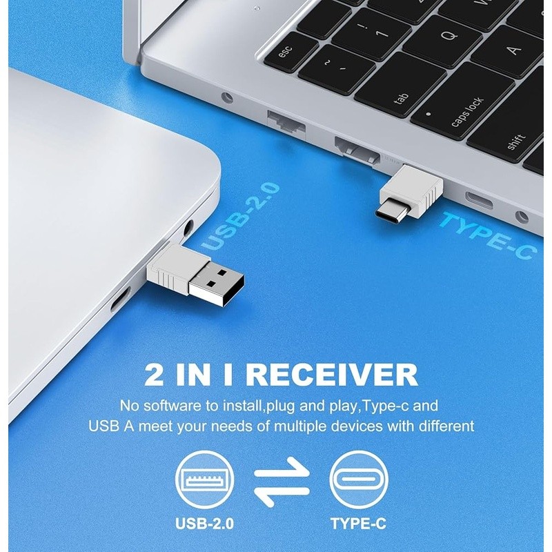 2-in-1 Wireless Presentation Clicker Air Mouse USB Receiver Remote Control