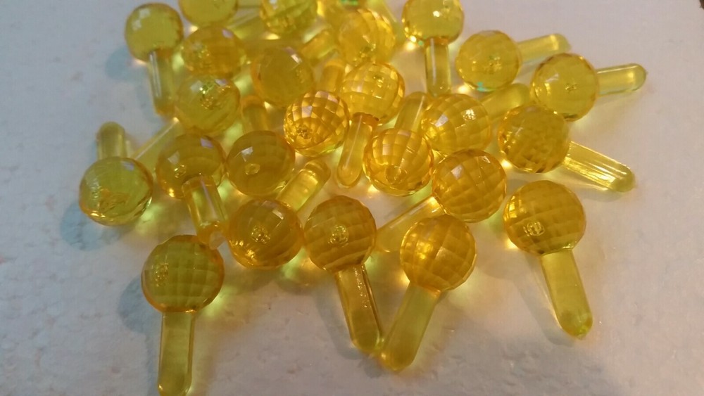 "Ceramic" Tree Lights~Plastic~non-electric~Peg Lights(25) Large Yellow Globes