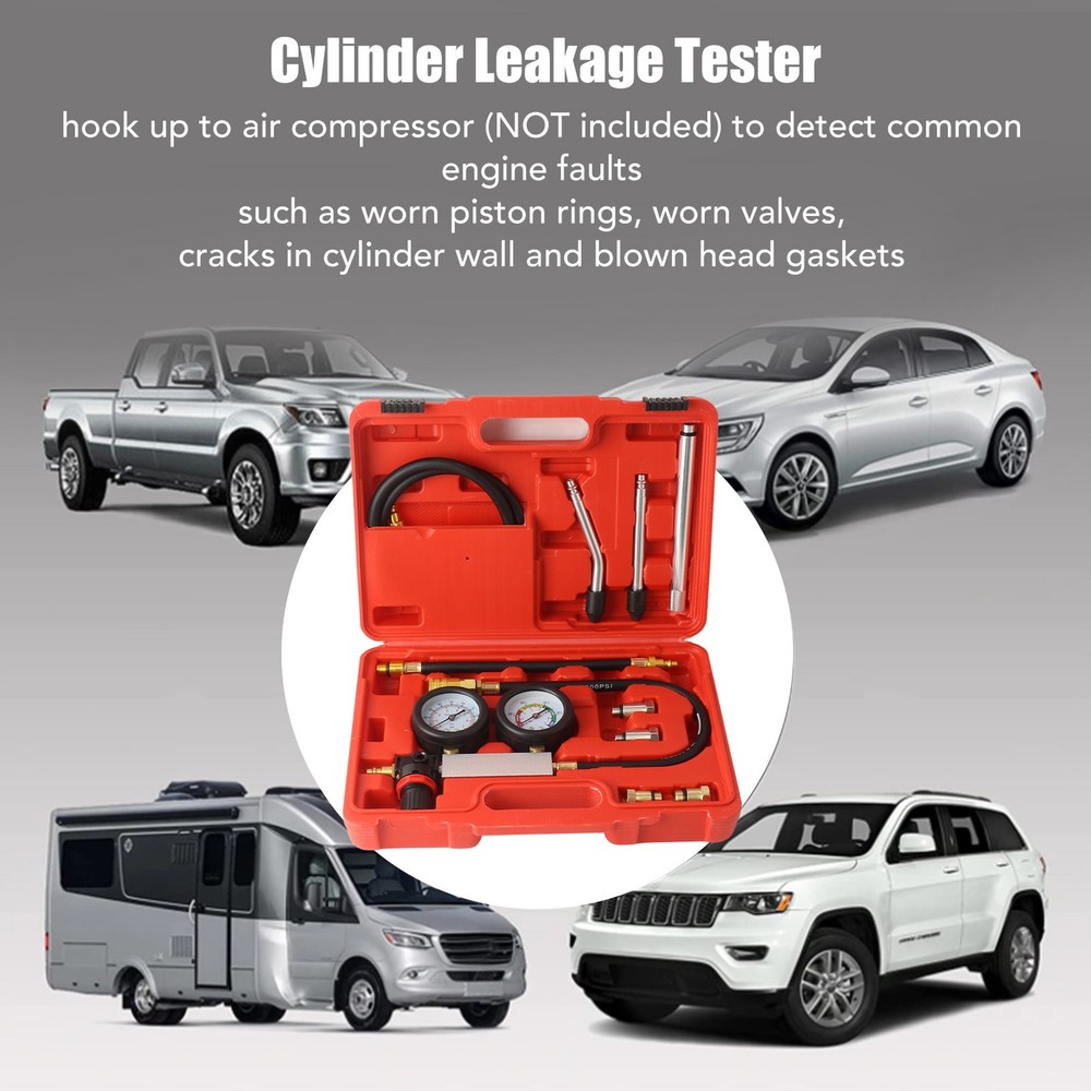 Cylinder Leak Down Tester Gasoline Engine Compression Gauge Detecting Accessory