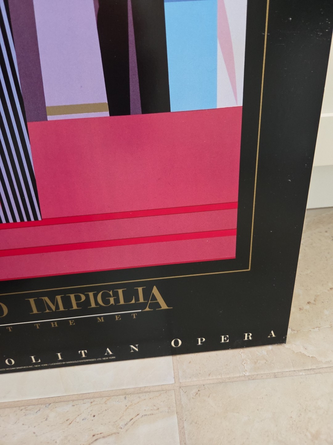 1984 GIANCARLO IMPIGLIA The Met Opera Poster On Board 25" × 30"