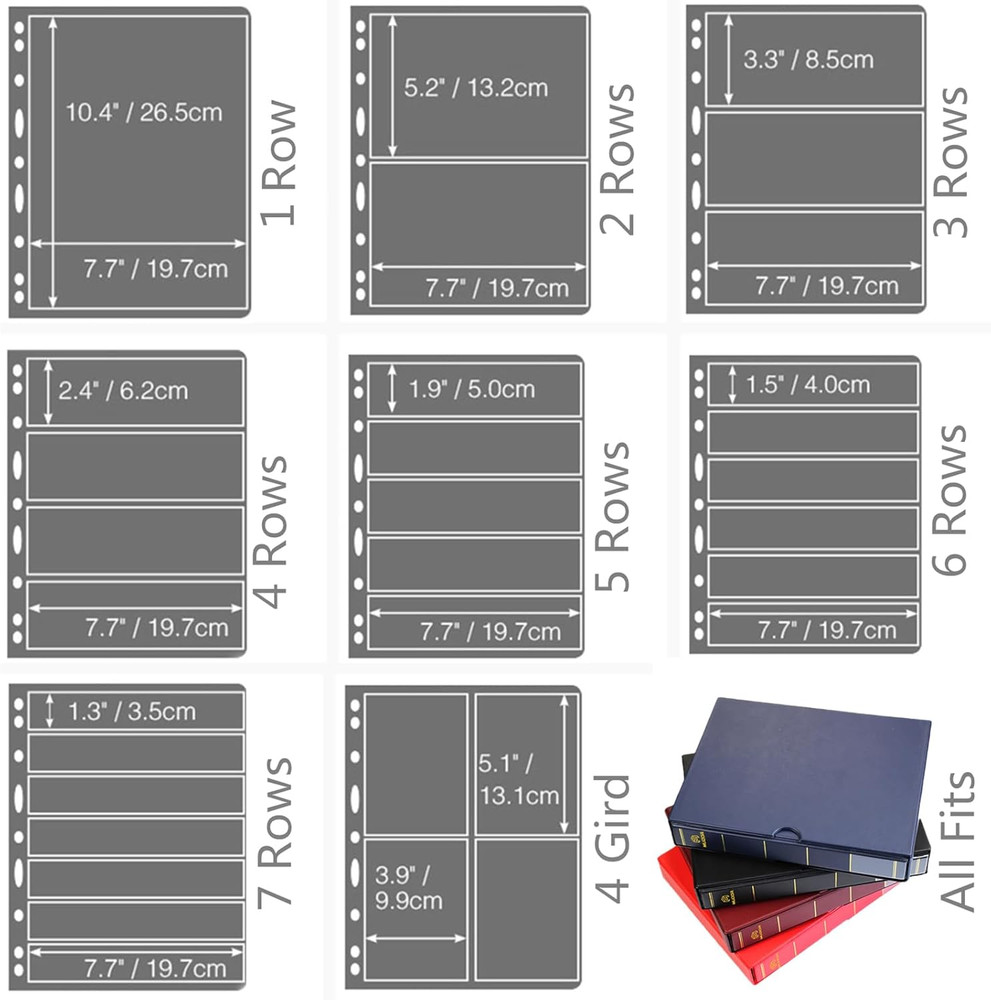 Empty Stamp Albums Stockbook for Professional Collectors, Classic Binder with Sl