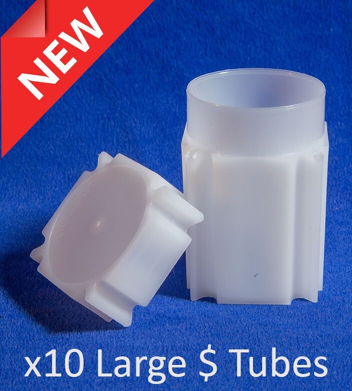 10 Square Coin Safe Tubes US Large Dollar Morgan Peace Eisenhower Size 38.30mm
