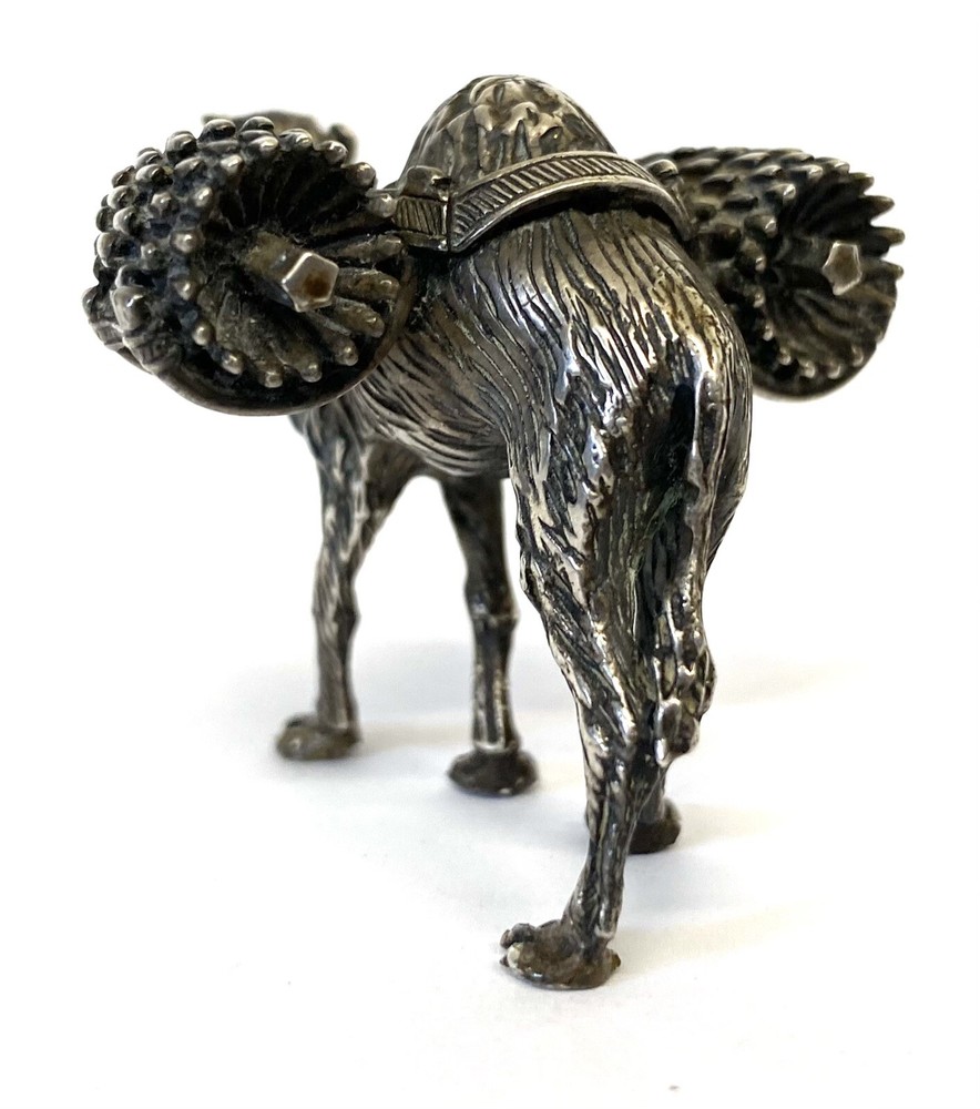 Lovely Miniature Solid Silver Camel Carrying Two Baskets