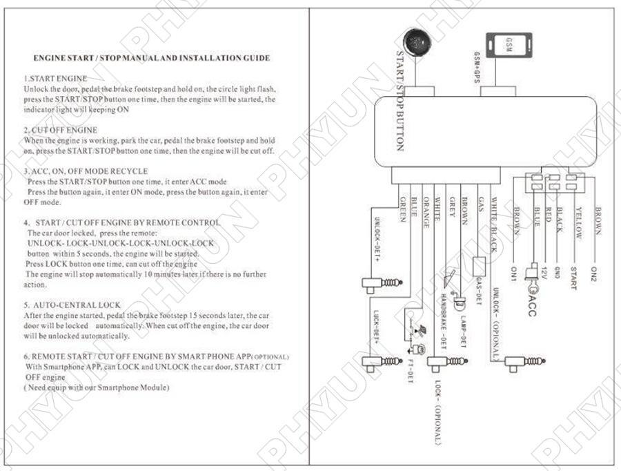 12V Car One-Key Engine Start Stop Button Bluetooth Smart System Remote Control