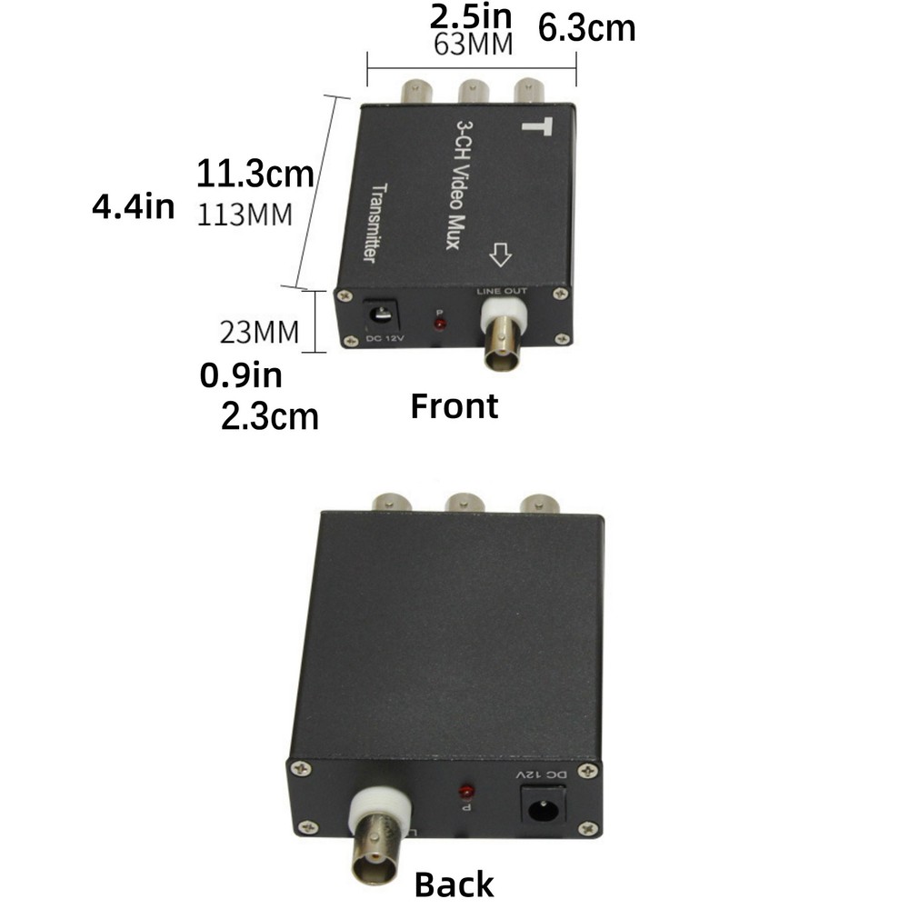 Analog Camera Receiver&Transmitter 3CH Video Multiplexer Plug and Play