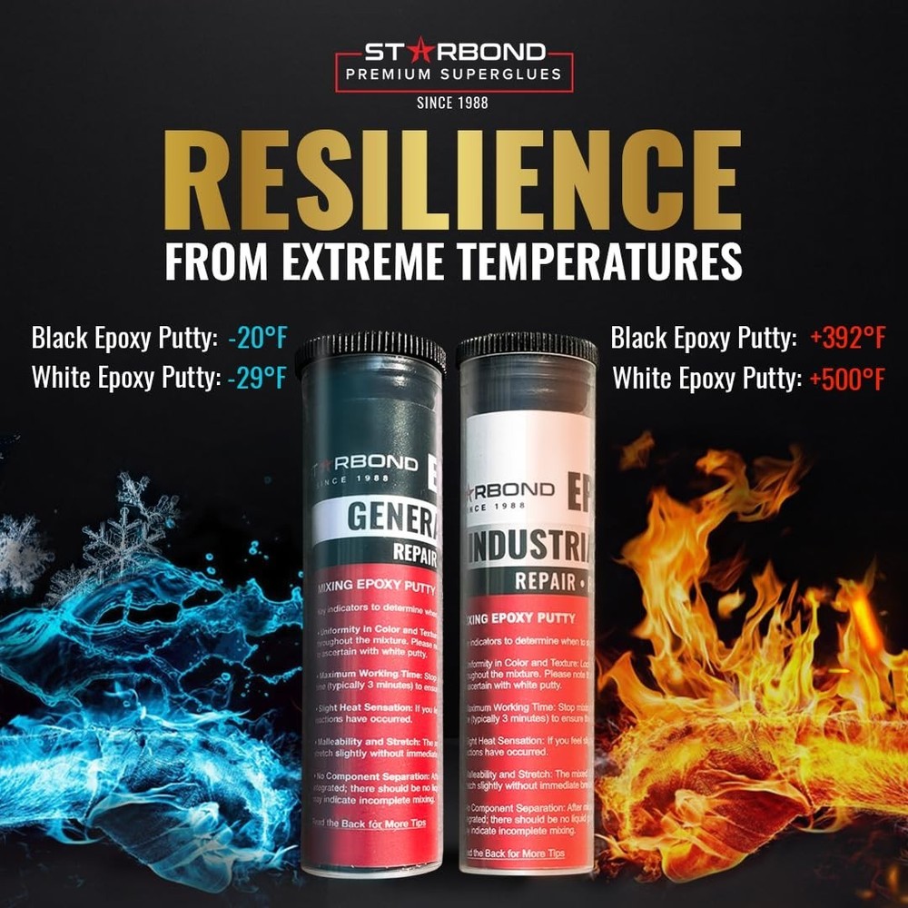 Epoxy Putty Stick Bundle High-Temperature Resistance White, General Purpose B...