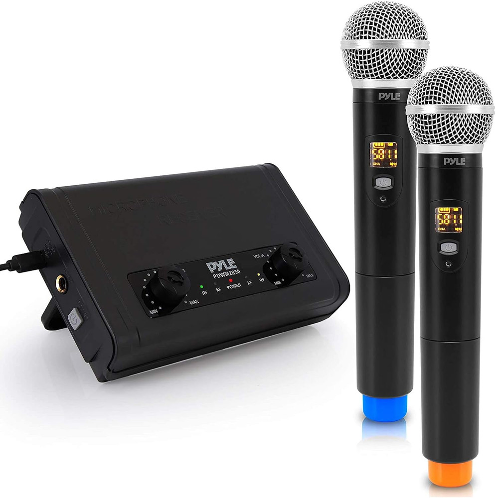 PDWM2850 Compact UHF Wireless Microphone System, Dual Channel, Portable, Battery