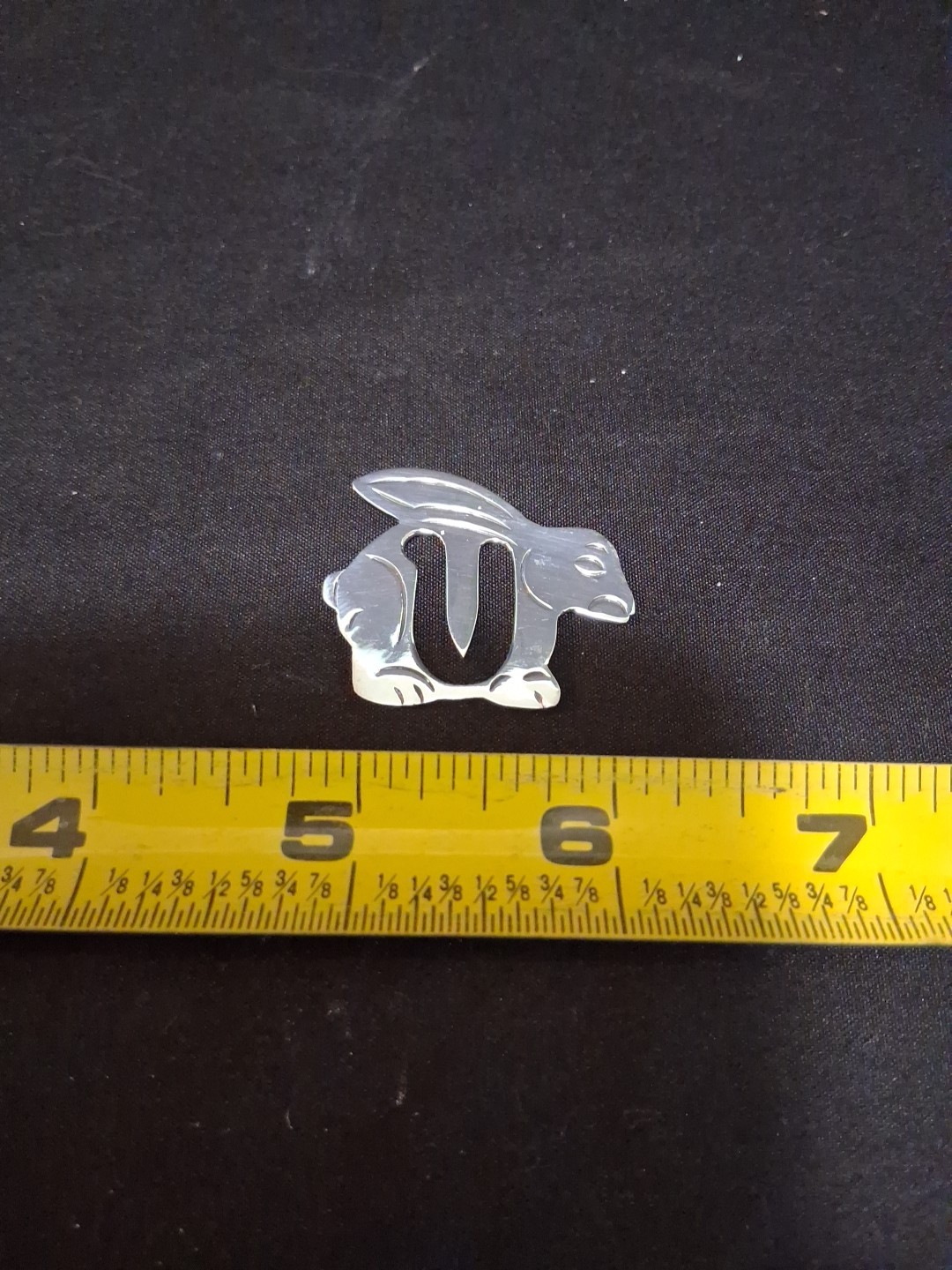 925 Sterling Silver Book Mark Bunny Rabbit Mirror Finish Just Polished