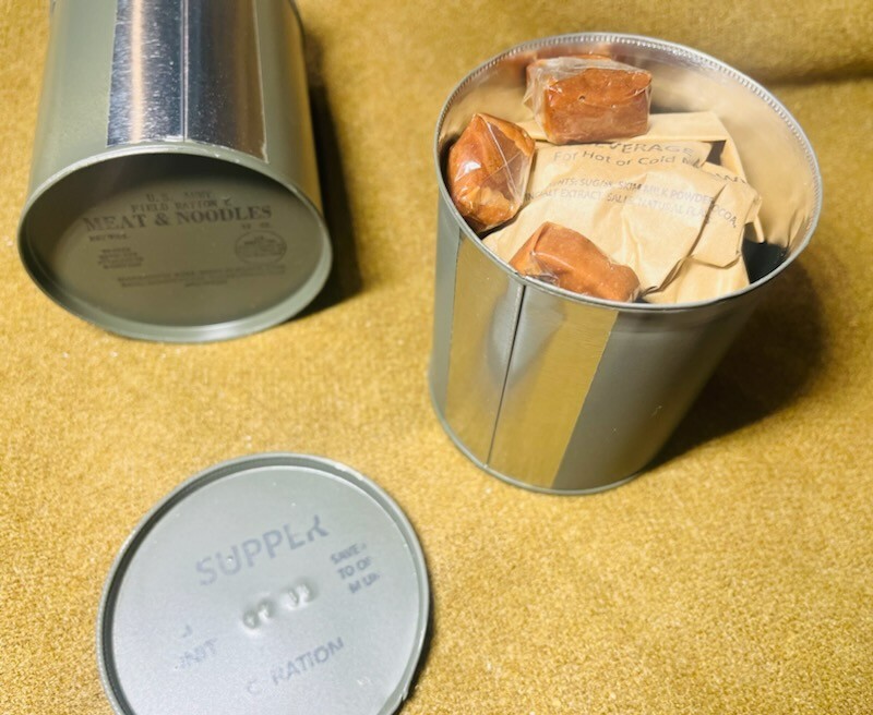 Late WWII OD C Ration SUPPER - Fully Edible, Reusable Historically Accurate
