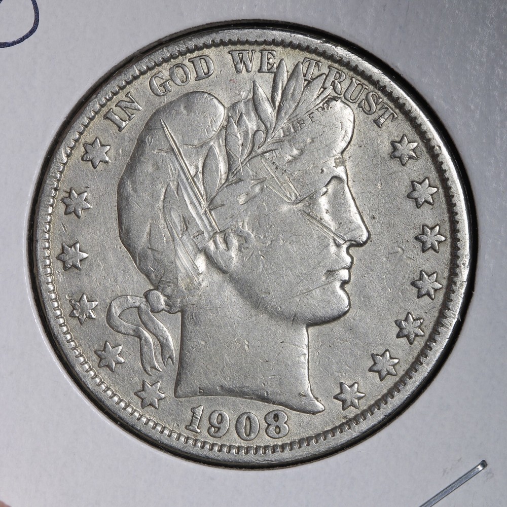 1908-O Barber Silver Half Dollar CHOICE VF E124 ICH