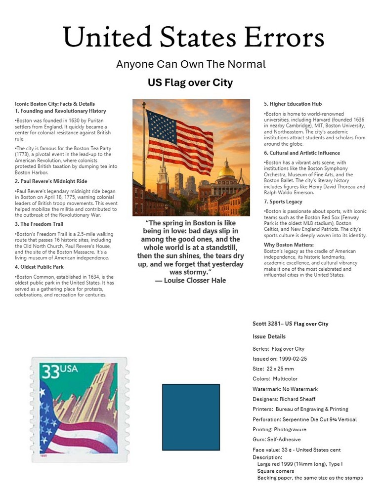 Centsational Custom Presentation Panel For Error SN 3281 - 8.5” X 11”