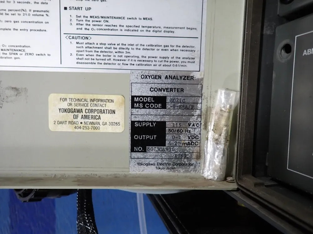 YOKOGAWA ZO21C OXYGEN SENSOR 10231000131