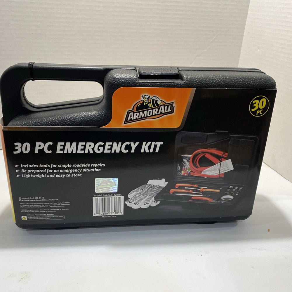 ArmorAll 30-Pieces Roadside Emergency Kit New Sealed