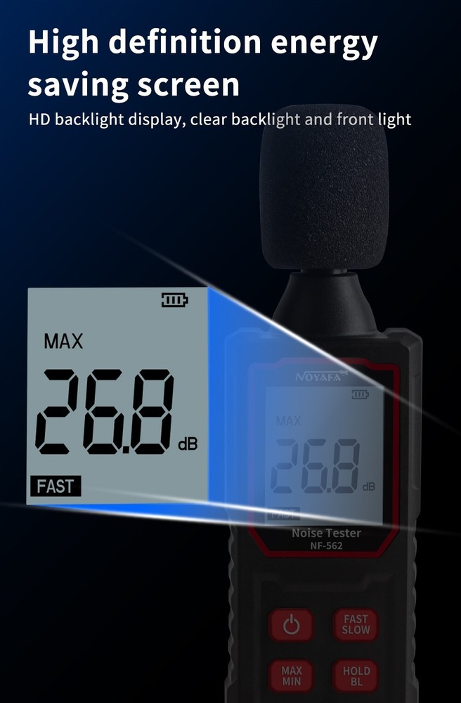Digital Decibel Meter Noise Detector Sound Level Meter Tester Backlit LCD Screen