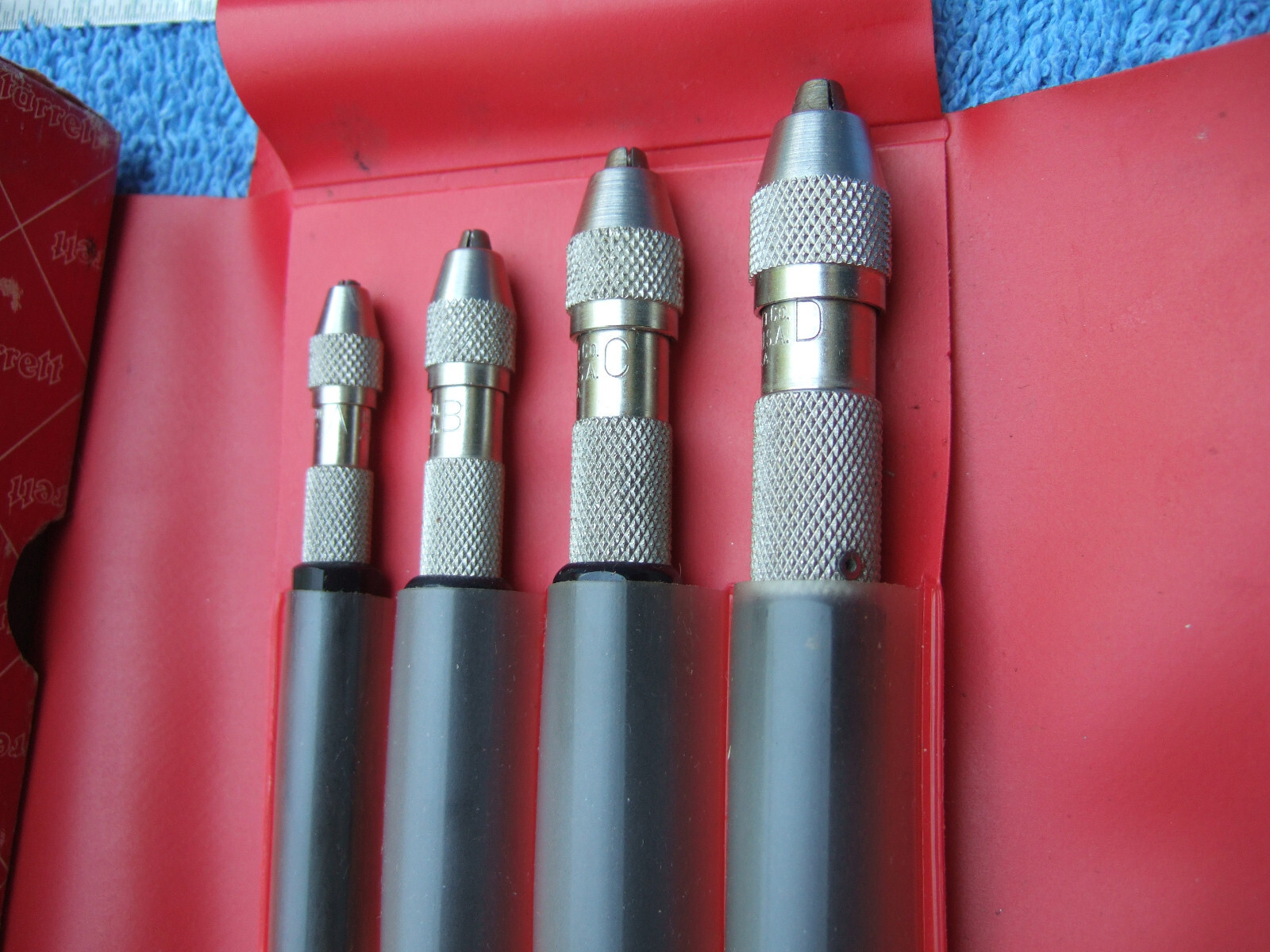 Starrett No S166 Pin Vise Set Vintage USA Octagonal Handle MACHINIST TOOLMAKER 2