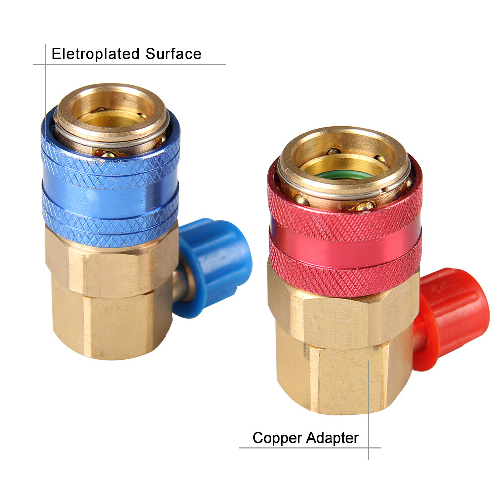 Quick Connector Adapter Conversion Coupler Auto A/C Manifold Gauge Low/High AC