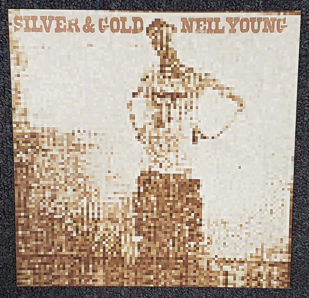 Neil Young Silver & Gold 2000 TWO-SIDED CARDBOARD PROMO POSTER FLAT