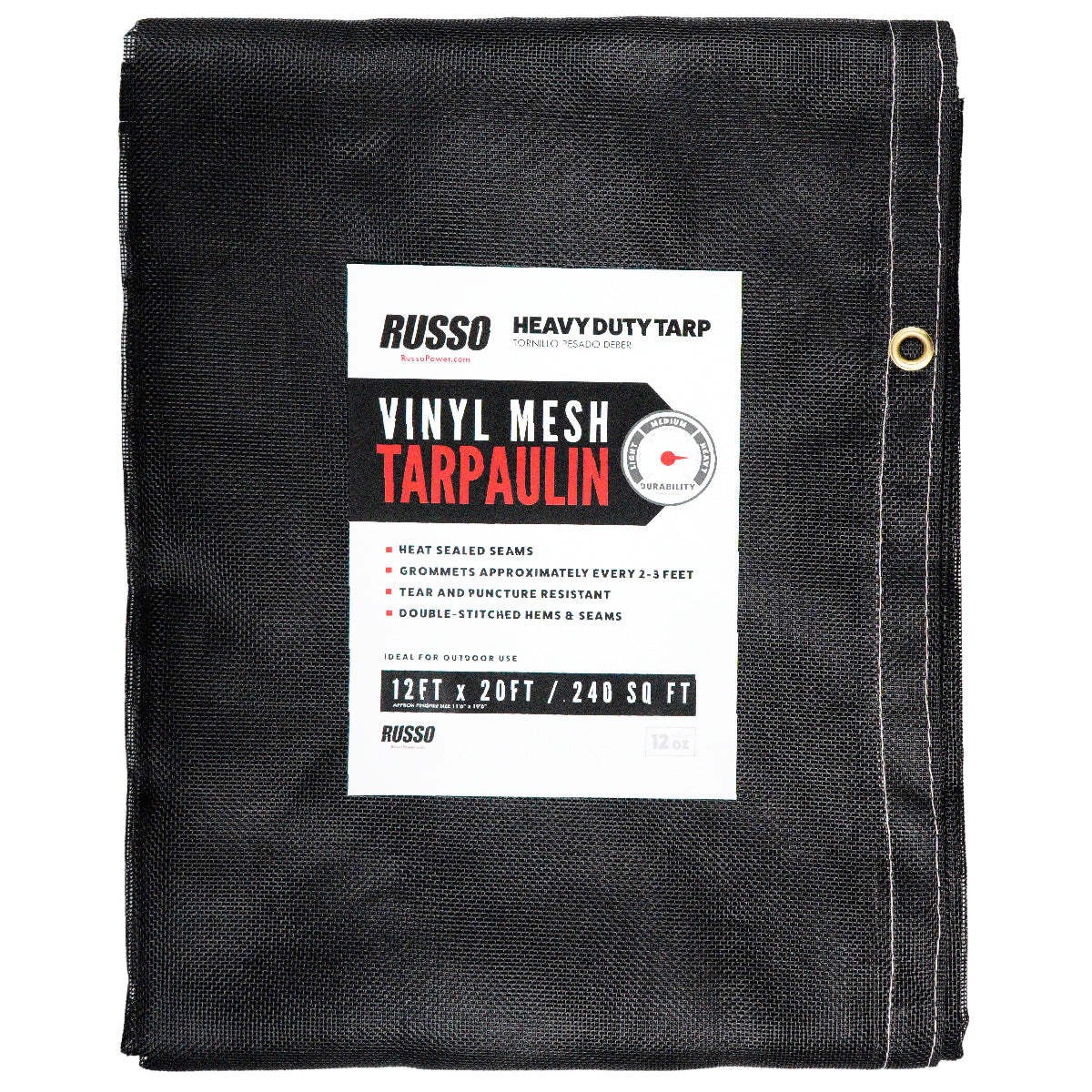 12X20 Vinyl Coated Mesh Tarp for Dump Truck Fence Cover Landscape Trailer