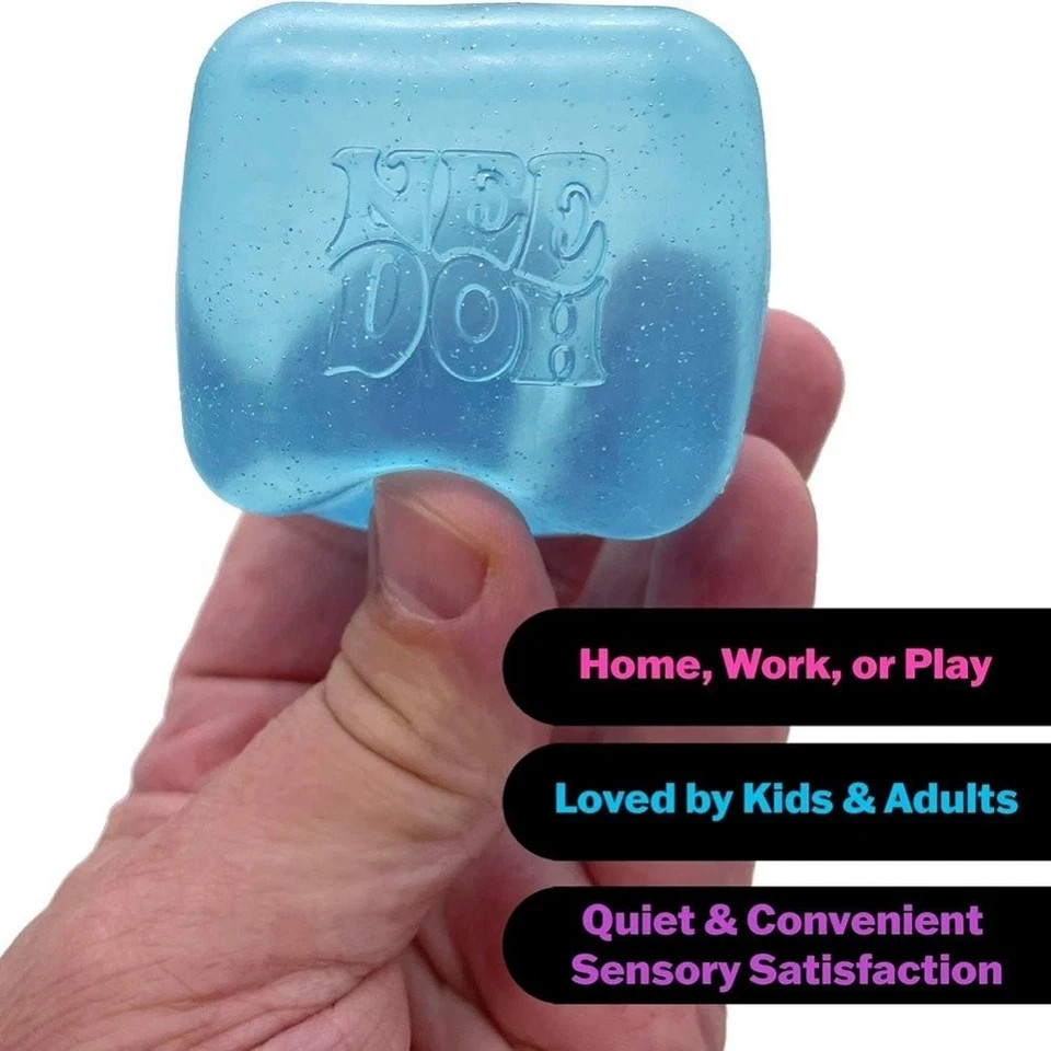 Schylling NeeDoh Nice Cube BLUE Sensory Squeeze Toy with Super Solid Squish