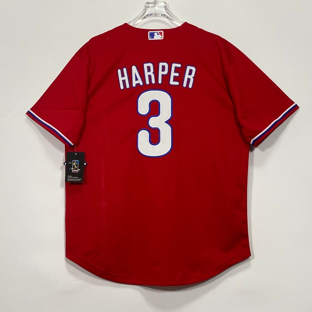 Bryce Harper #3 Baseball Jersey, Embroidered, Red