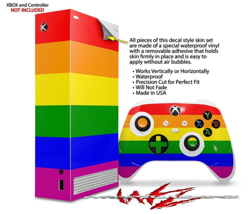 Skins XBOX Series S Console Controller Rainbow Stripes