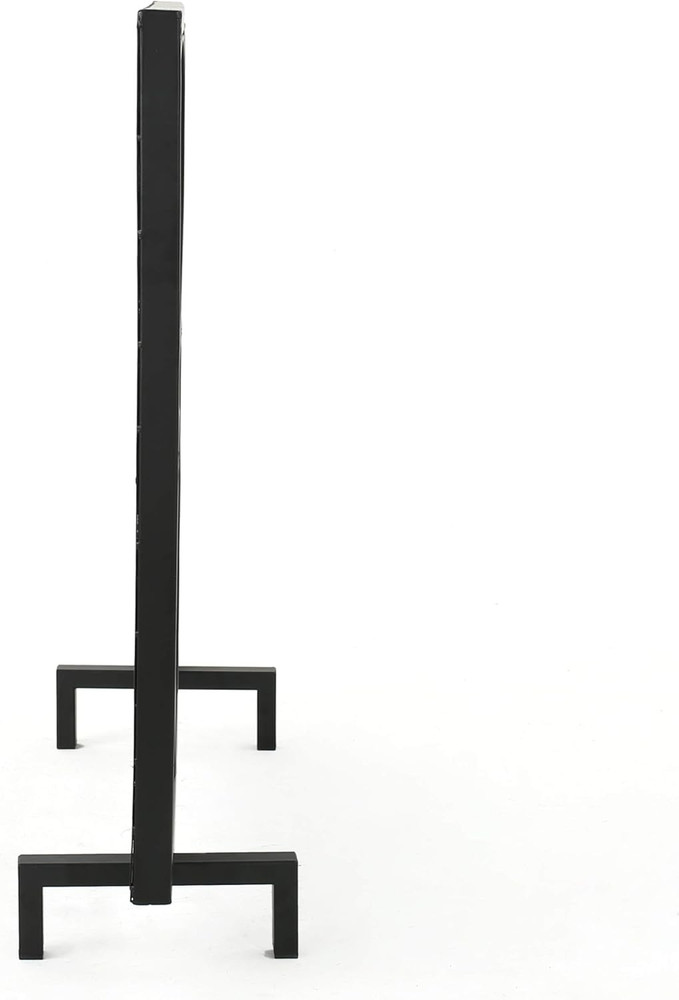 Valeno Black Iron Fireplace Screen - Elegant Single Panel Design