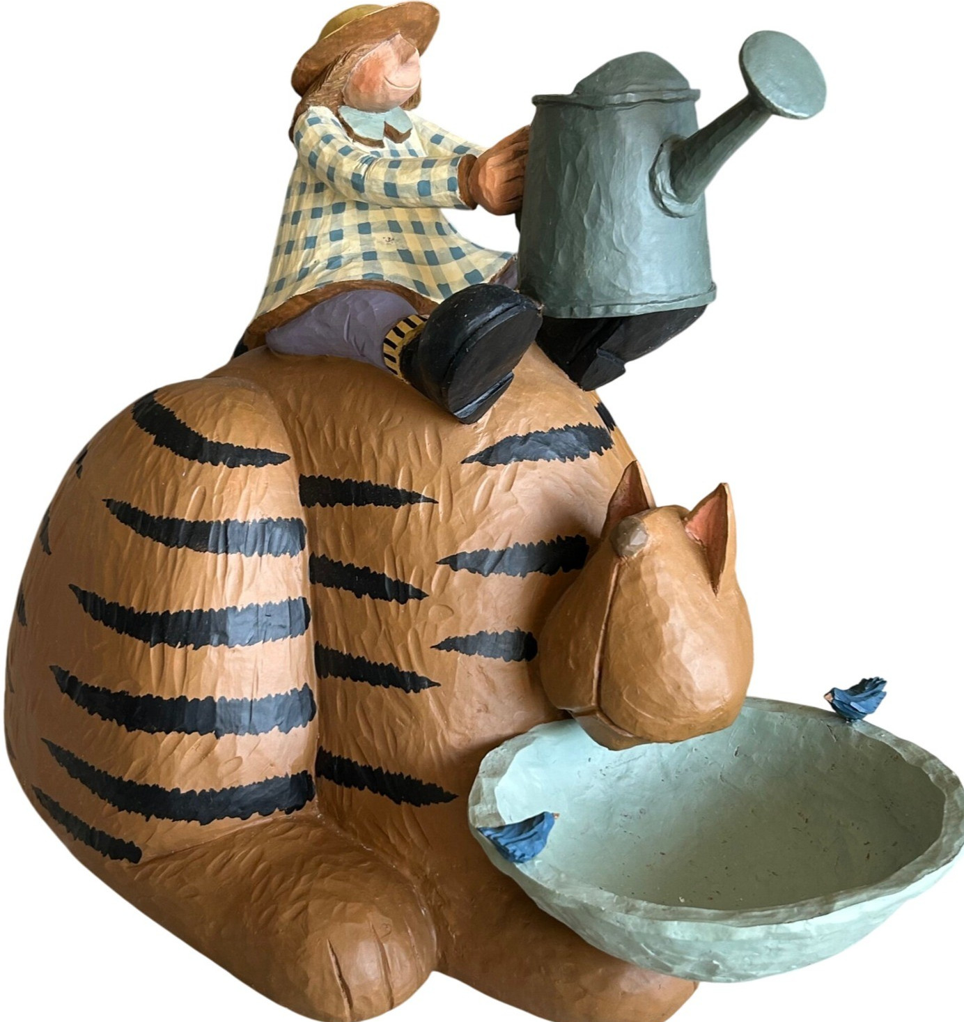 Kitty Bird Bath Feeder Williraye Studio WW7206 Folk Art Figurine Candy Dish Keys