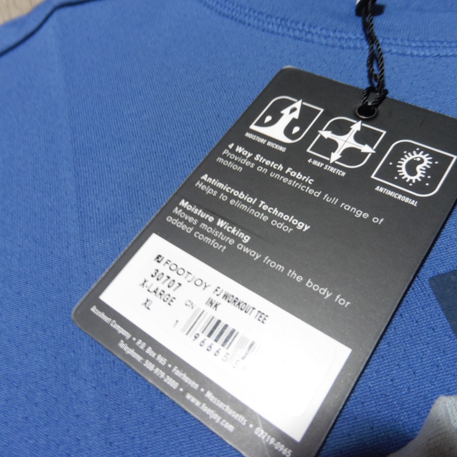 FOOTJOY Mens XL T SHIRT TRAINING WORKOUT GOLF POLYESTER GREY BLUE GREEN