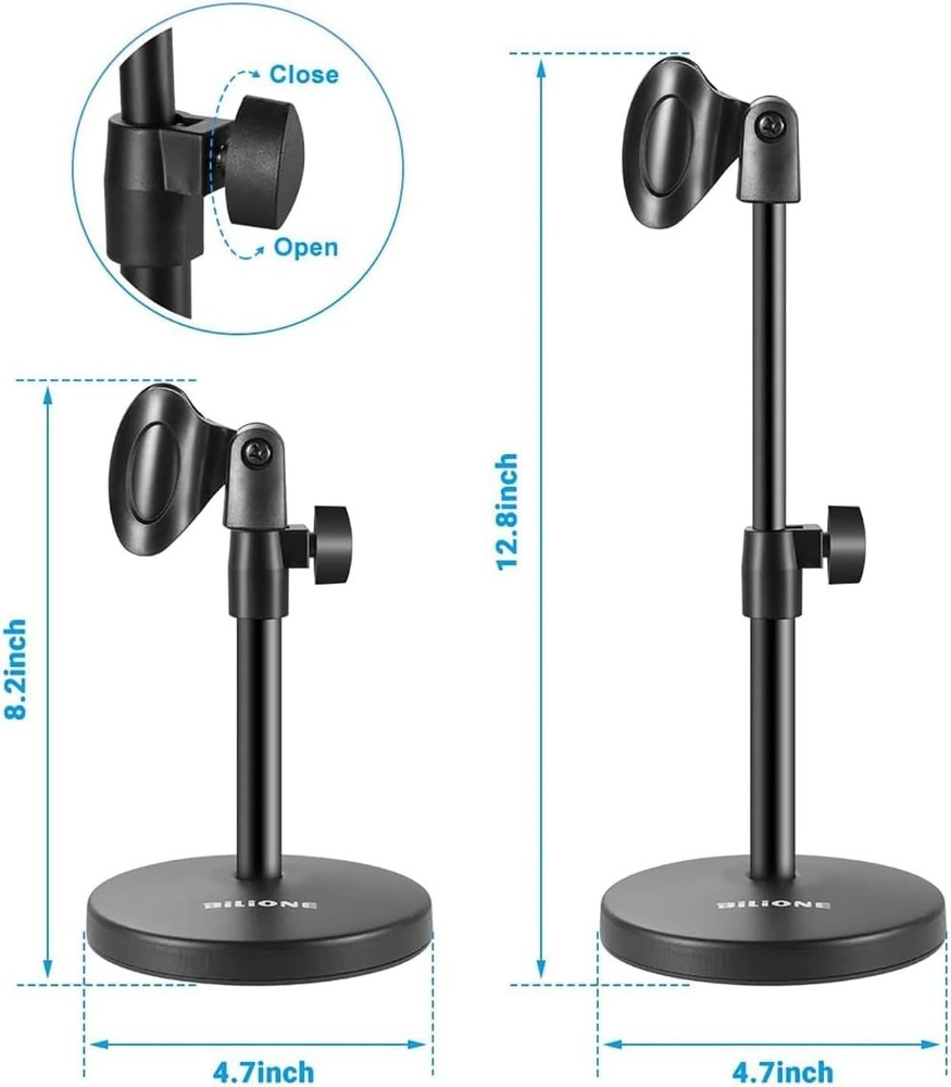3 in 1 Multi Function Desktop Microphone Stand, Adjustable Table Mic Stand wi...