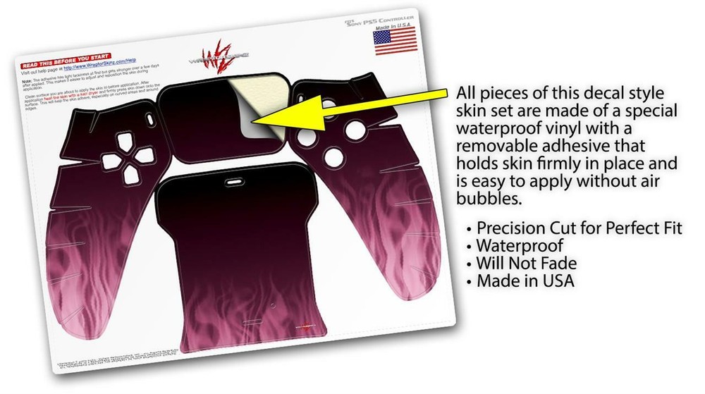 Skin Sony PS5 Controller Fire Pink