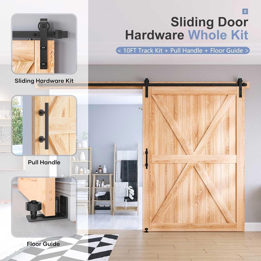 Rustic 10 Ft Barn Door Hardware Kit