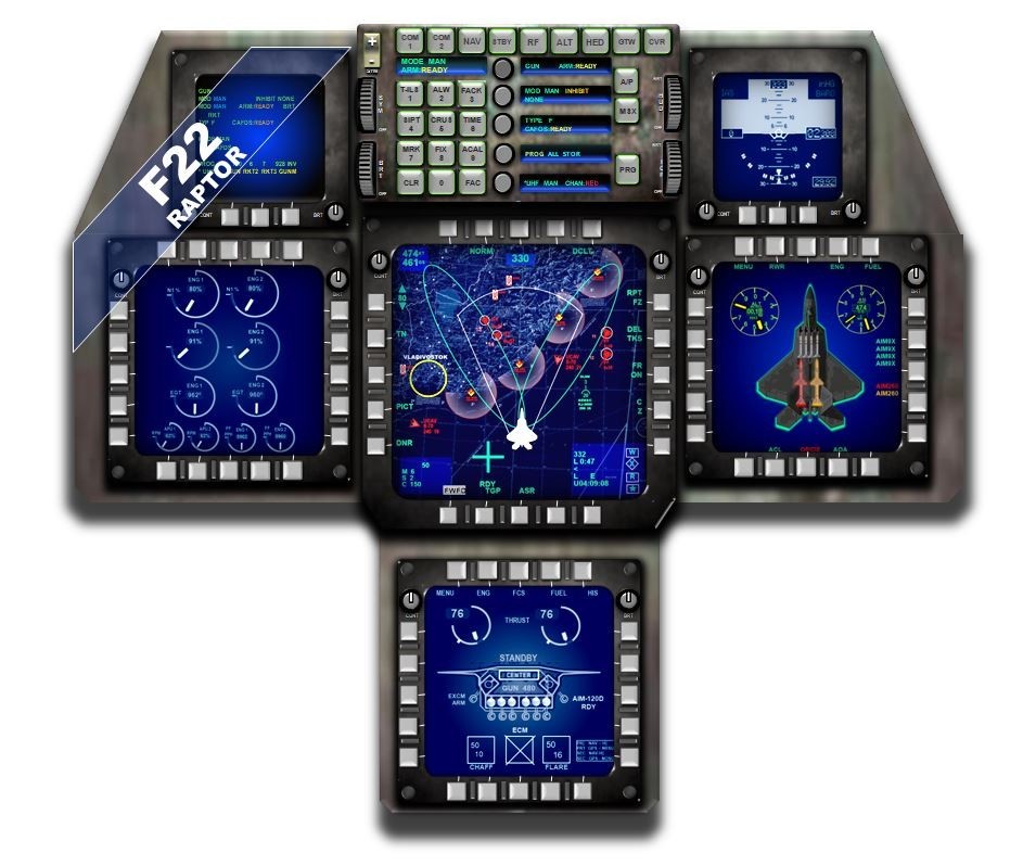F22 RAPTOR COCKPIT instrument panel CDkit