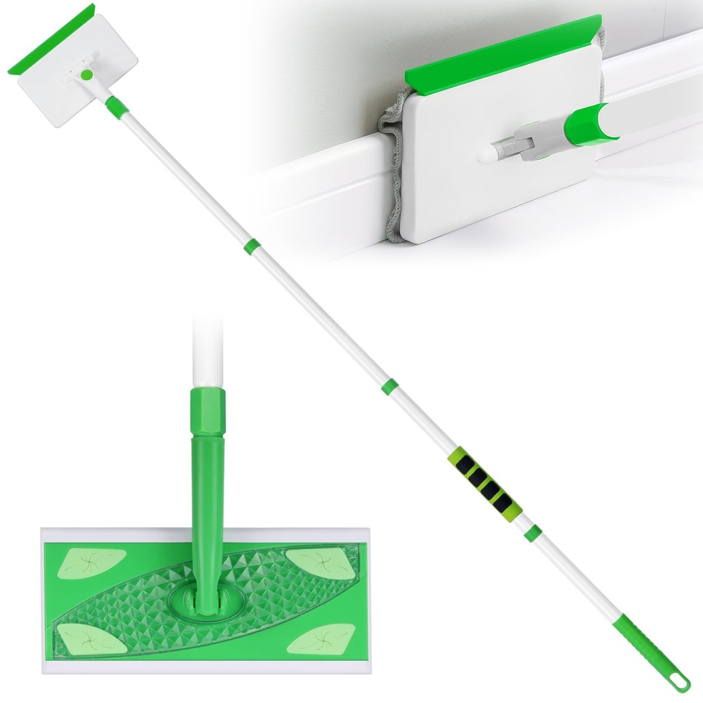 Baseboard Cleaner Tool with Handle, Extendable Long Handle Baseboard Floor Clean