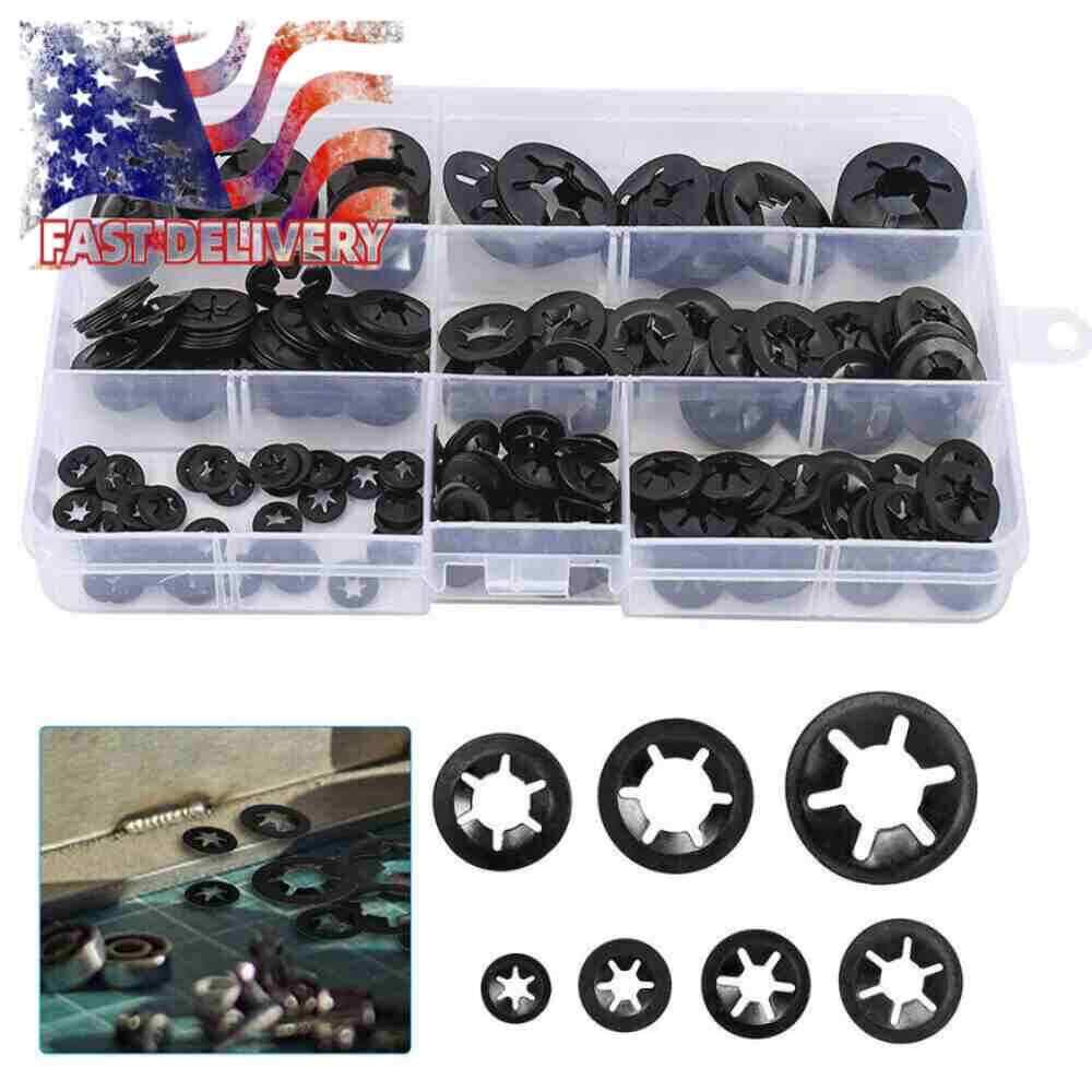 Star Nut Star lock Push-on Locking Washers Clips Fastener Assorted Set 340Pcs