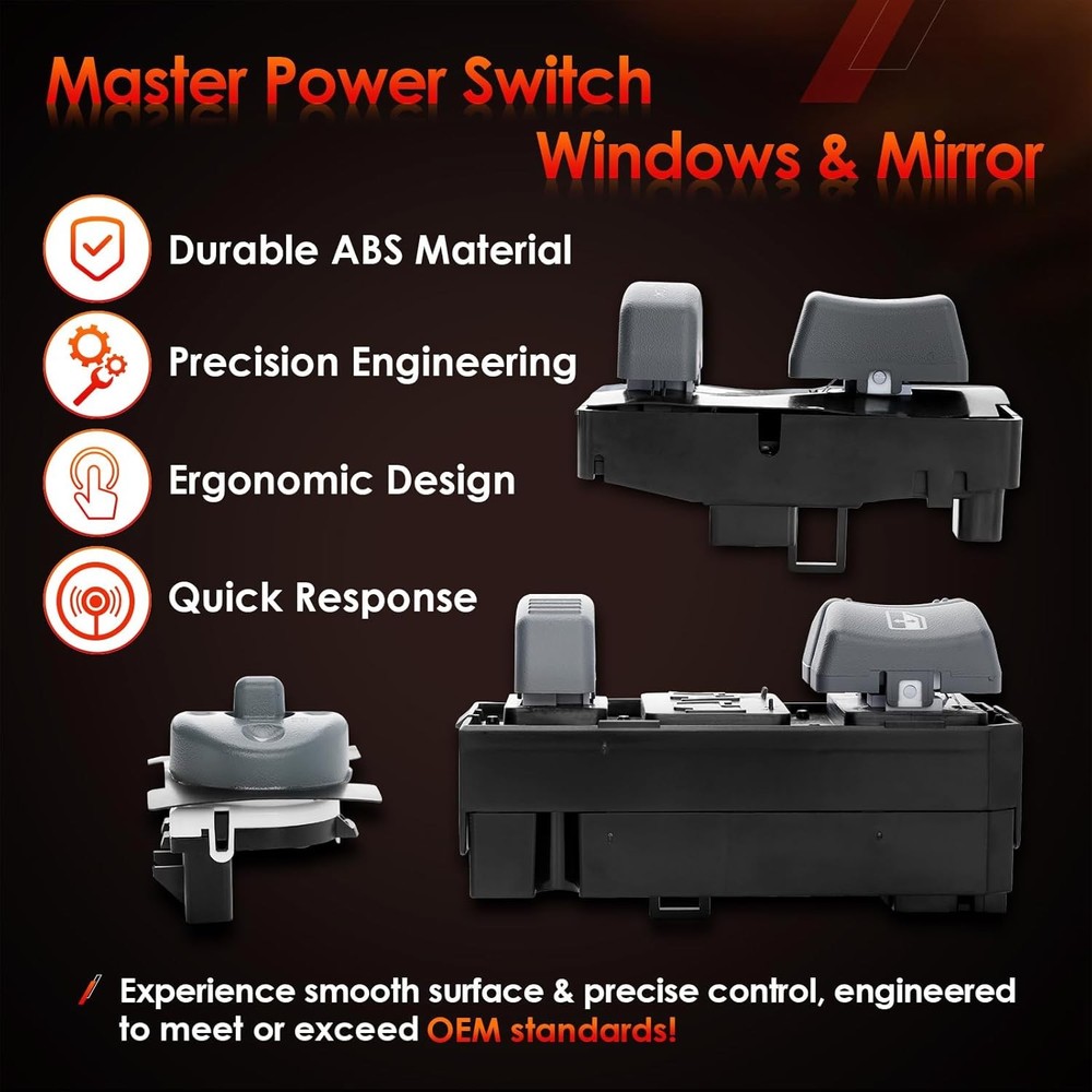 Master Power Window Switch Driver & Passenger 4D for Chevy/GMC 1995-2001