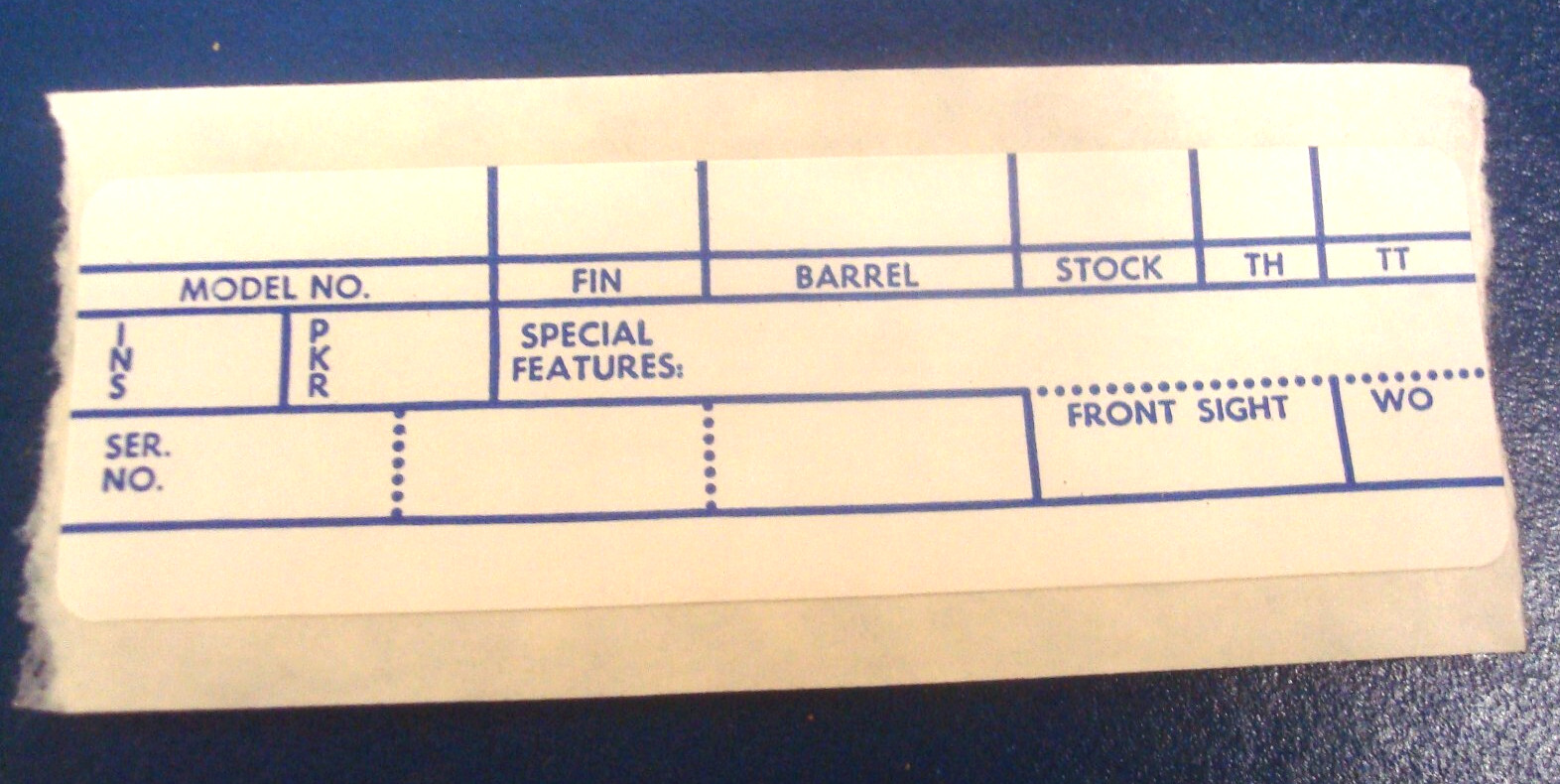 Vintage Smith & Wesson Blank End Box Label set of 4 Self Adhesive S&W Labels New