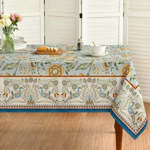 Rustic Rectangular Tablecloth 52x70 Inch, Bird 52" x 70" (Rectangular) Green