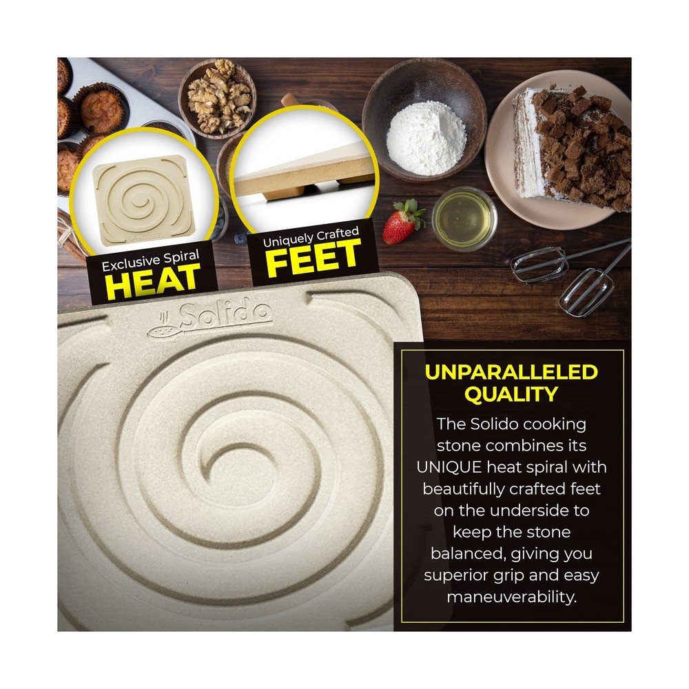 Pizza Stone - Baking Stone. SOLIDO Rectangular 14"x16" - Perfec... FAST USA SHIP