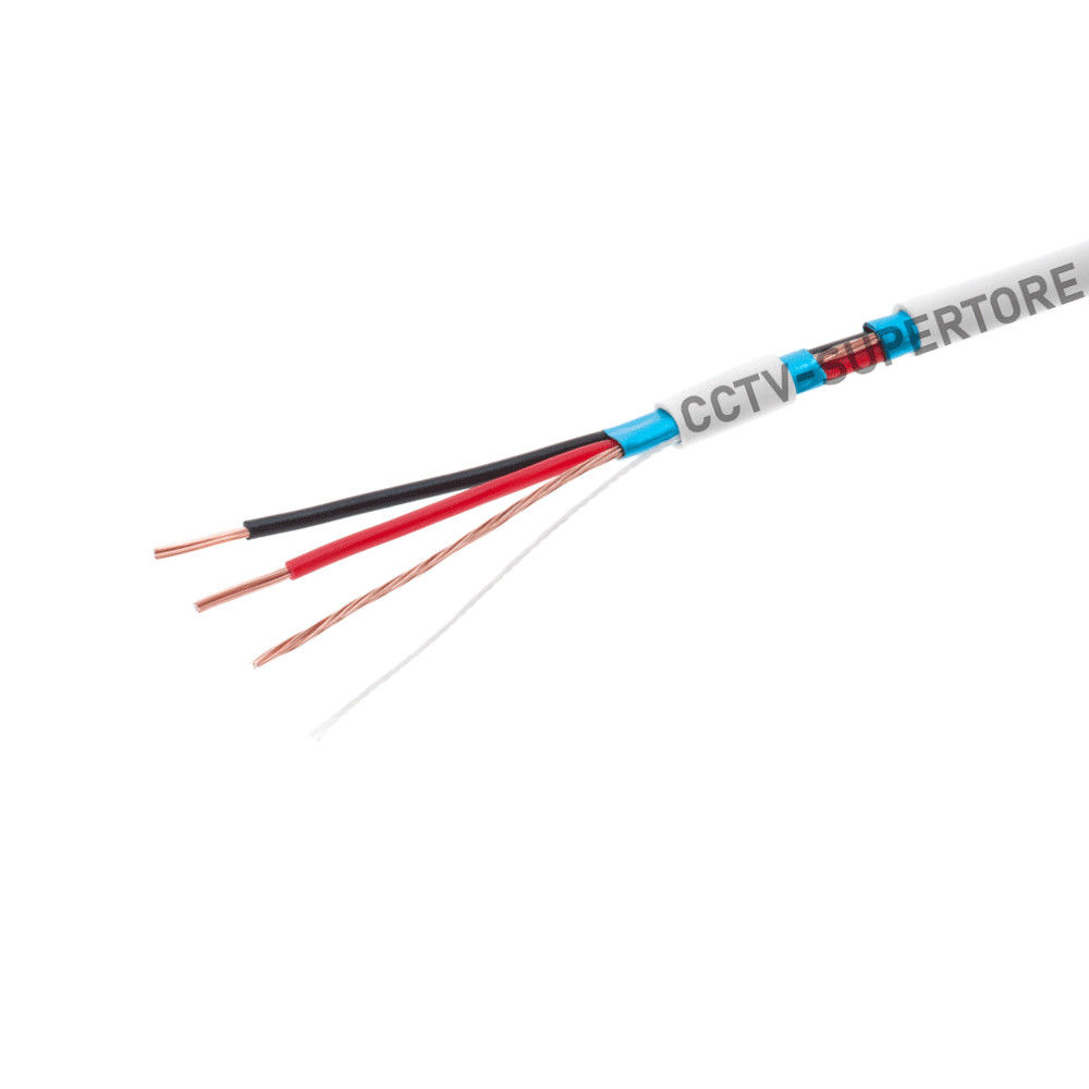 500FT 22/2 AWG Stranded Alarm Wire Cable CCA Shielded White for Security System