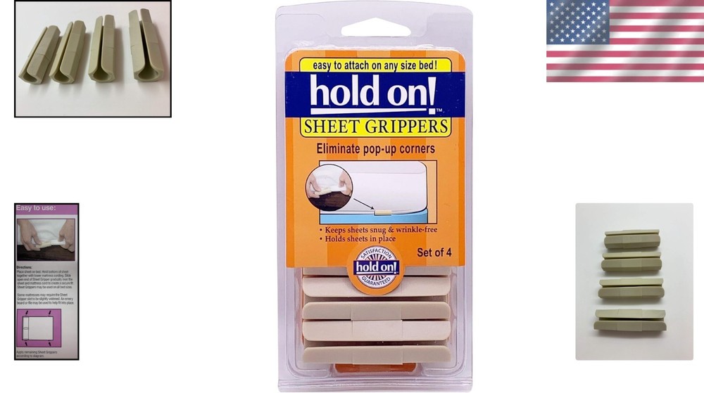 Multi-Purpose Sheet Grippers – Easy 4 Piece Set for Snug Fitting Sheets