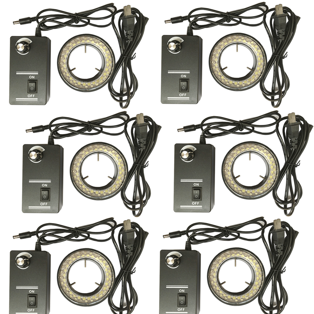 1-6Set 60-LED Adjustable Ring Light illuminator Lamps For STEREO ZOOM Microscope