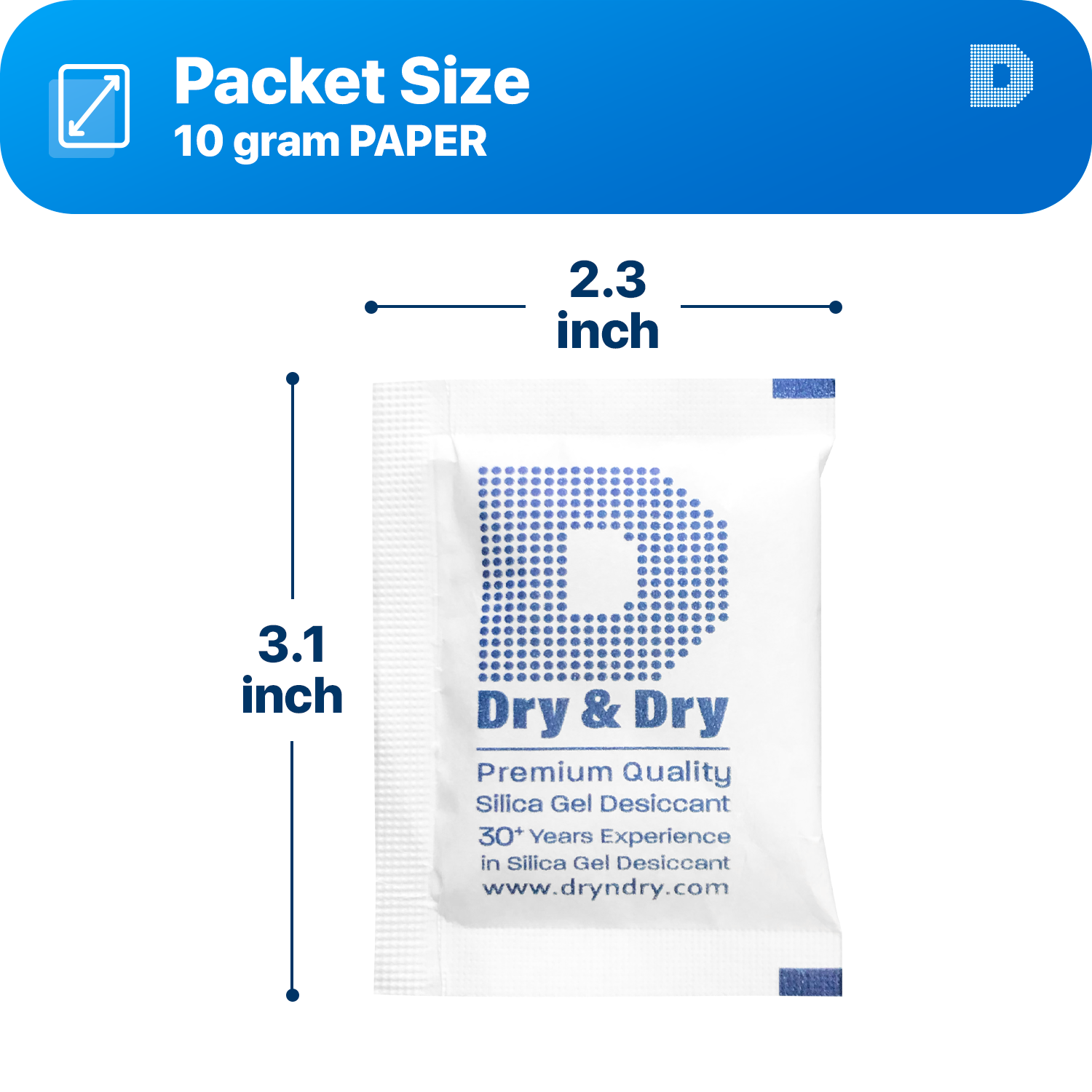 10 Gram x 1,500 PK "Dry & Dry" Silica Gel Packets(Reusable)-FDA Compliant