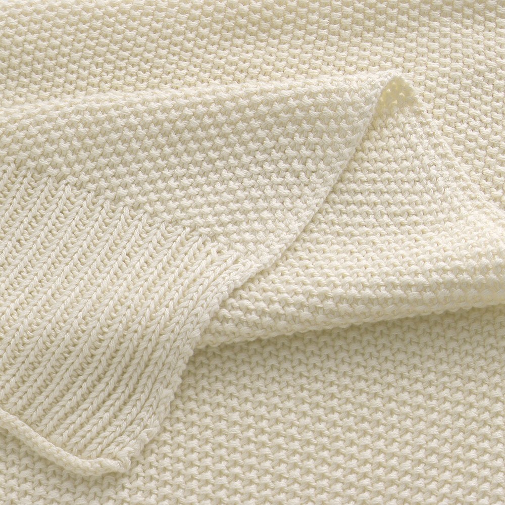 Soft 100% Cotton Solid Decorative Knitted Sofa / Bed Throw Blanket in 14 Colours
