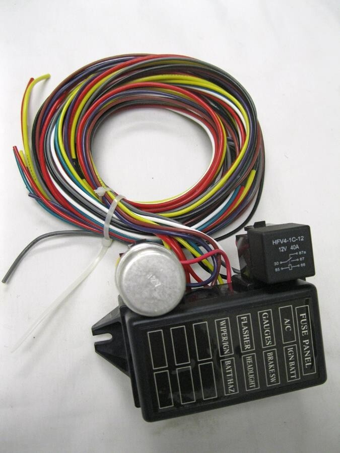8 Circuit Universal Wire Harness Muscle Car Hot Rod Street Rod Rat Starter Panel