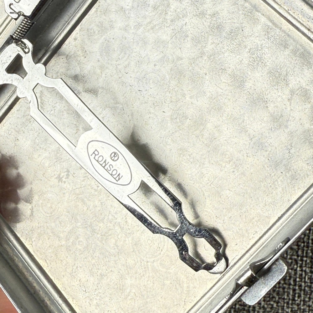 Vintage Ronson Mastercase Cigarette Case Lighter Combo with Pouch