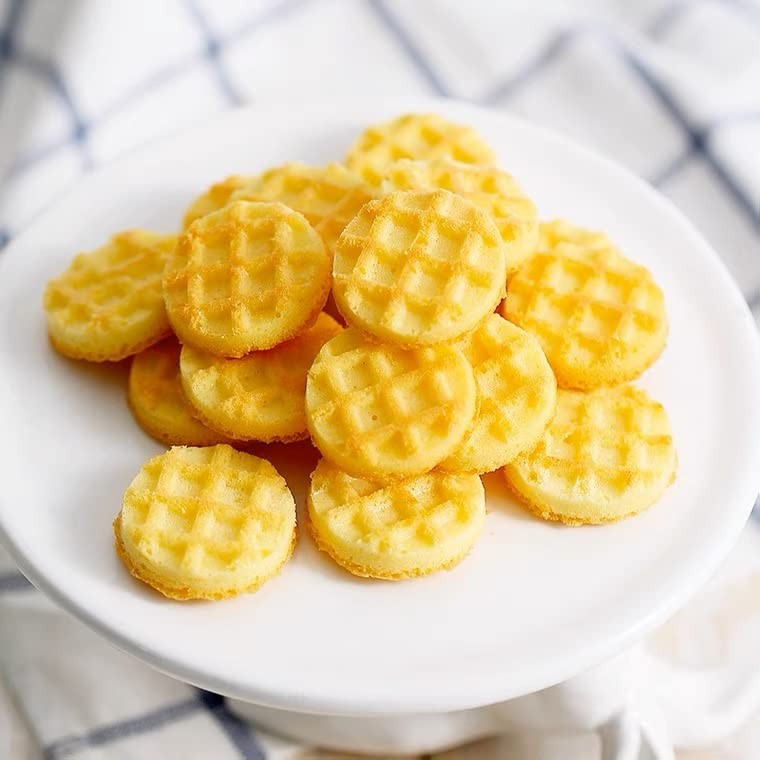 Silicone Waffle Mold Set, 2PCS/Set 18 Cavity Mini Square, Round, Round 2pcs
