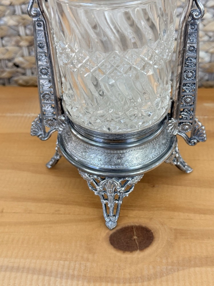 Reed & Barton 1280 Silver Plated Pickle Caster Serving Jar *READ*