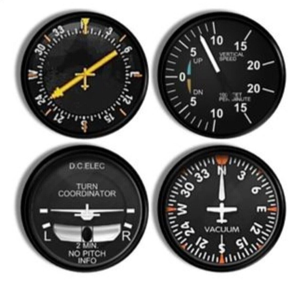 Vintage Aviation Instrument Cabinet Knobs – Airplane Gauge Drawer Pulls 4pc Set