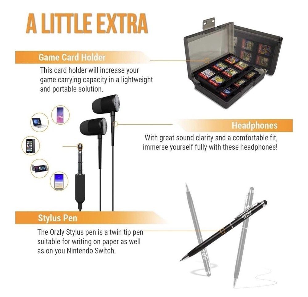 Orzly Ultimate Geek Pack Accessory Bundle For Switch Switch OLED Black
